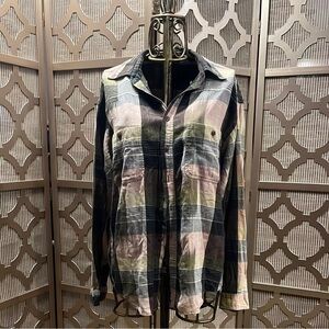 Plaid Button-Up Shirt
